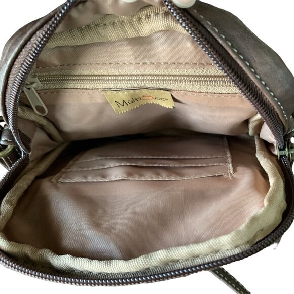 MultiSac Faux Leather Crossbody Micro/Mini Bag/Purse Everest Brown 136D - Picture 5 of 7